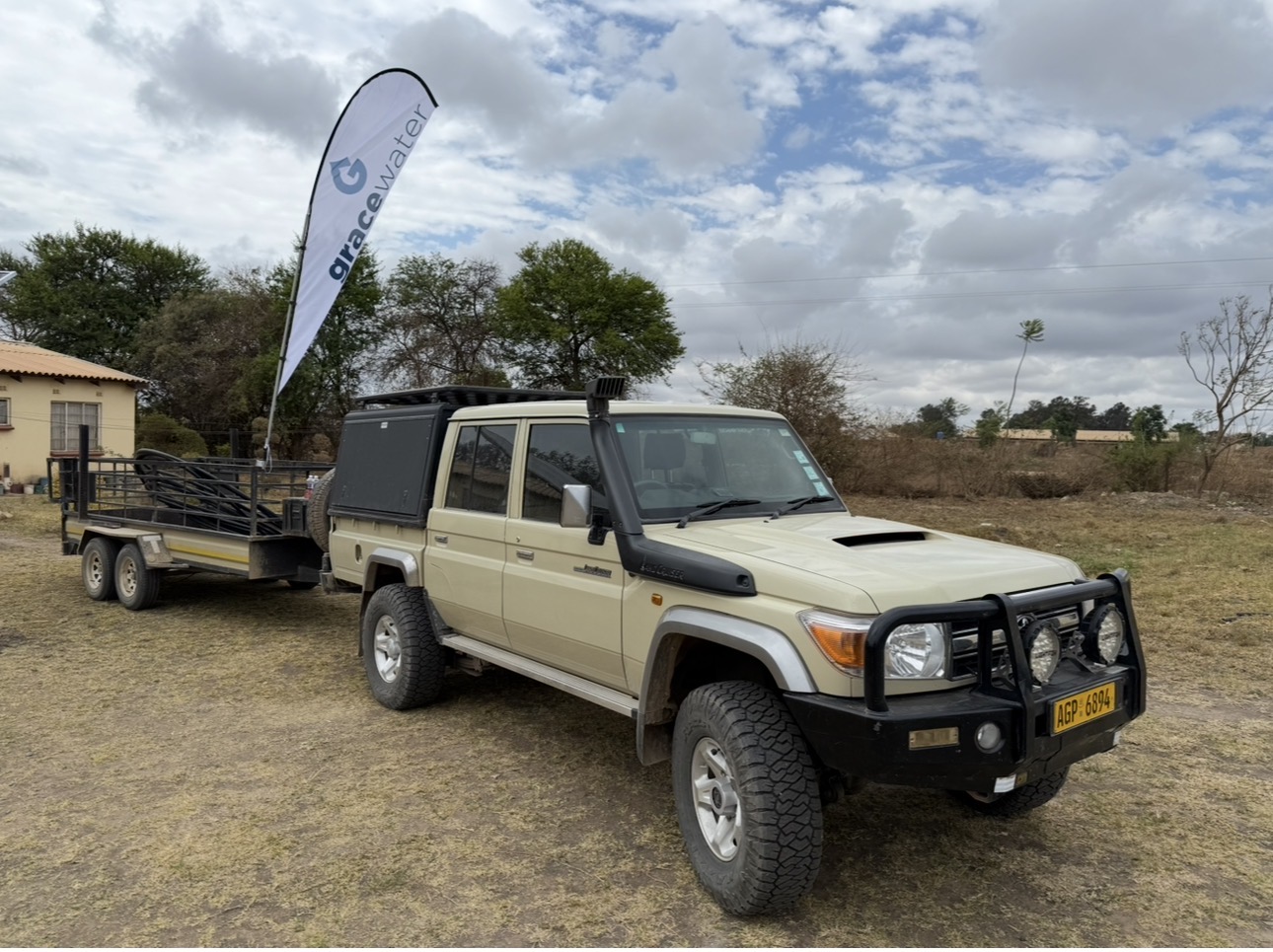Borehole drilling equipment on site